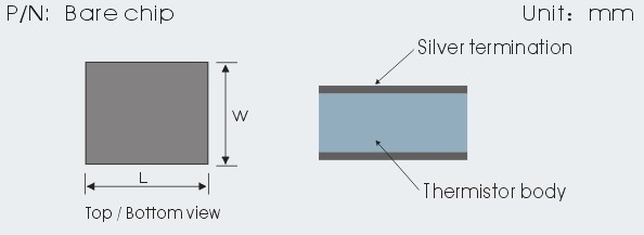 Microprocesadores del termistor de la alta precisión NTC con diverso tamaño (microprocesadores desnudos) 0