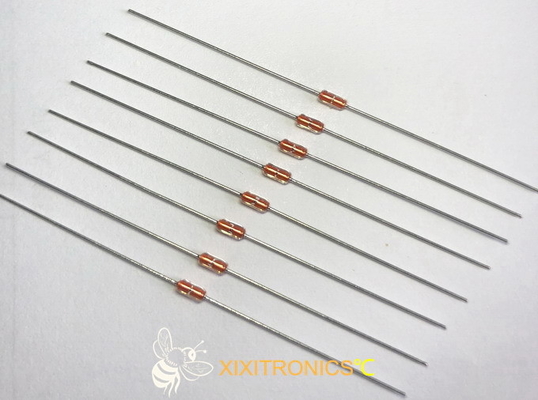 Termistor encapsulado de cristal de los conductores axiales NTC para la dirección ayudada poder MF58 100K 3950 series