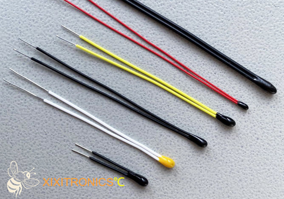 Contorno de cabeza del alambre del Teflon pequeño del termistor revestido de epoxy del ohmio NTC de la serie 10K de los termistores MF5A-5