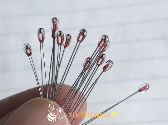 Chip Thermistors cubierto de cristal radial para la serie de AIRMATIC MF57 con el contorno de cabeza 1.6m m y 2.3m m