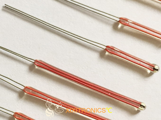 Termistor de cristal del ntc 3950 de la serie del termistor MF60 del vidrio NTC de la punta de prueba 1KΩ-2.3 MΩ